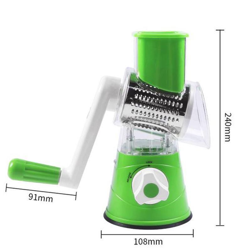 Rotary Cheese Grater with 3 Stainless Steel Drums