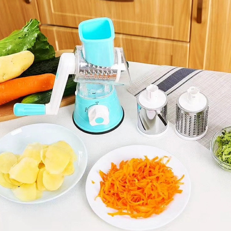 Rotary Cheese Grater with 3 Stainless Steel Drums