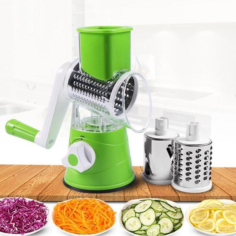 Rotary Cheese Grater with 3 Stainless Steel Drums