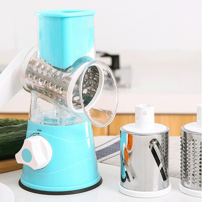 Rotary Cheese Grater with 3 Stainless Steel Drums