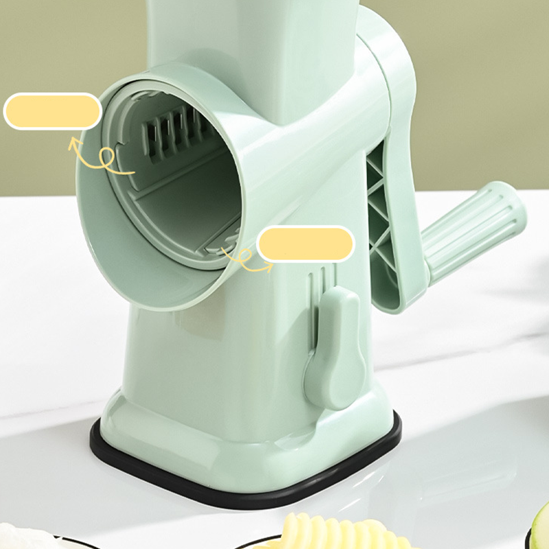 Rotary Vegetable Slicer with Interchangeable Blades