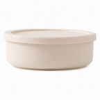 Silicone Meat Portion Containers with Lids Set of 5 Beige