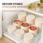 Silicone Meat Portion Containers with Lids Set of 5 Beige