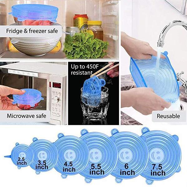 Silicone Stretch Lids Set of 12 for Bowls and Containers