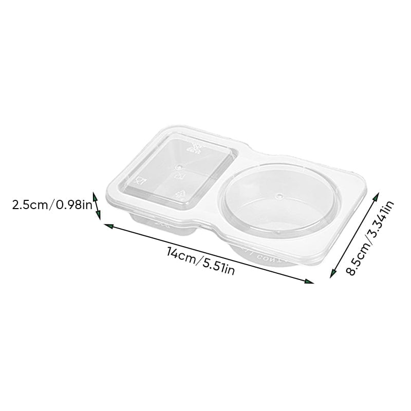 Snack Containers with Lids Double Compartment 140 ml