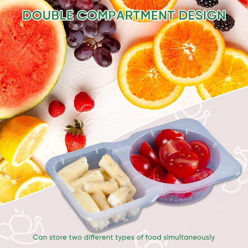 Snack Containers with Lids Double Compartment 140 ml