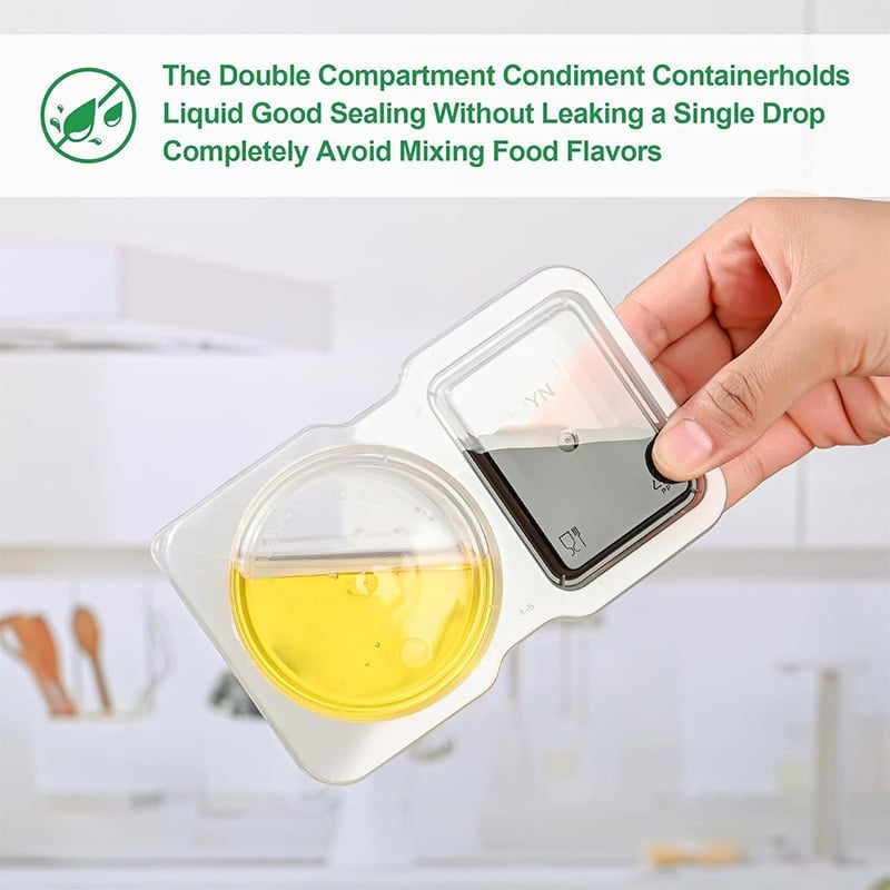 Snack Containers with Lids Double Compartment 140 ml