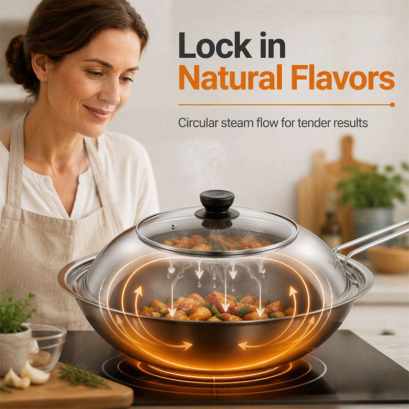 Splash Guard Pot Lid with Glass Window Stainless Steel