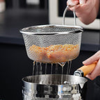 Stainless Steel Strainer Basket with Handle Fine or Coarse Mesh