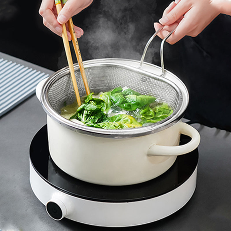 Stainless Steel Strainer Basket with Handle Fine or Coarse Mesh