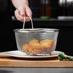 Stainless Steel Strainer Basket with Handle Fine or Coarse Mesh
