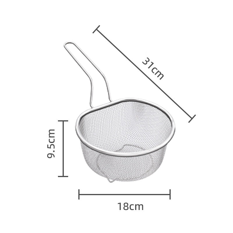 Stainless Steel Strainer Basket with Handle Fine or Coarse Mesh