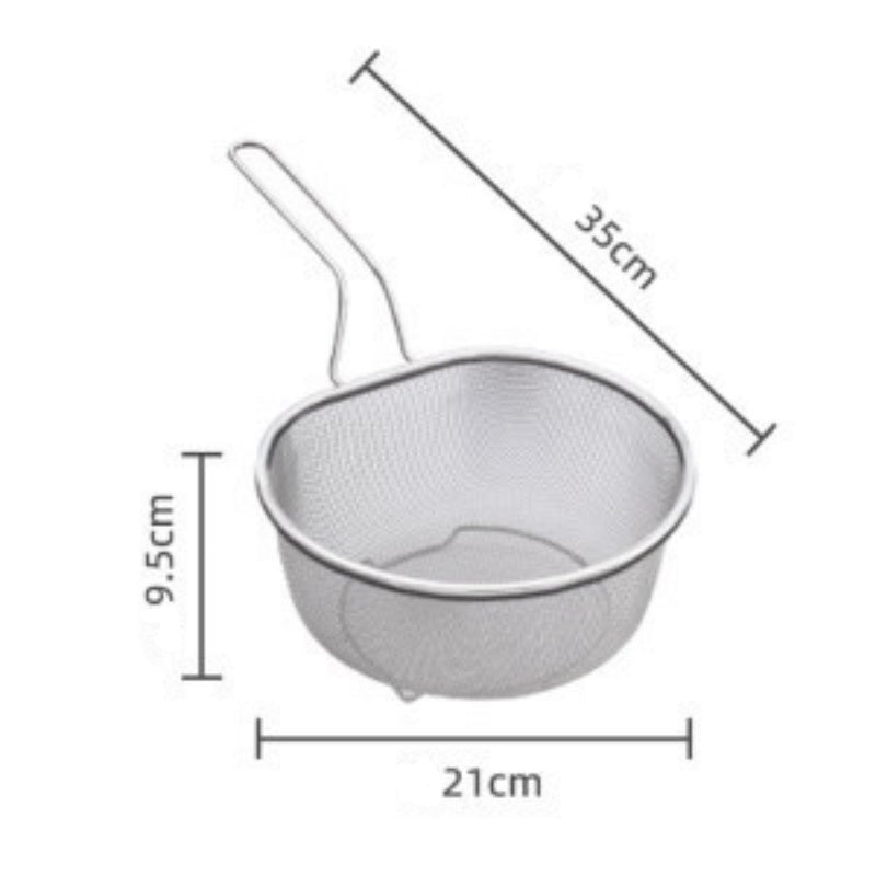 Stainless Steel Strainer Basket with Handle Fine or Coarse Mesh