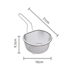 Stainless Steel Strainer Basket with Handle Fine or Coarse Mesh