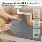 Under Sink Mat Silicone with Raised Edge Gray