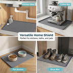Under Sink Mat Silicone with Raised Edge Gray