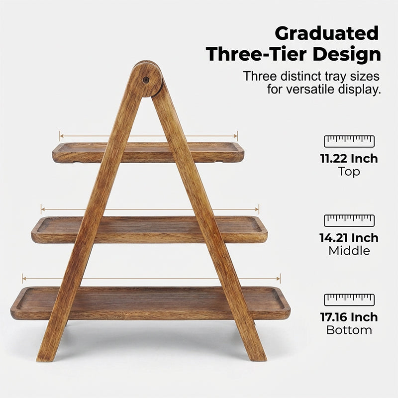 Wooden Serving Tray Stand 3 Tier
