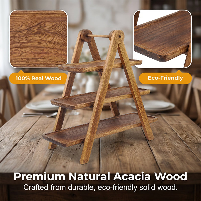 Wooden Serving Tray Stand 3 Tier