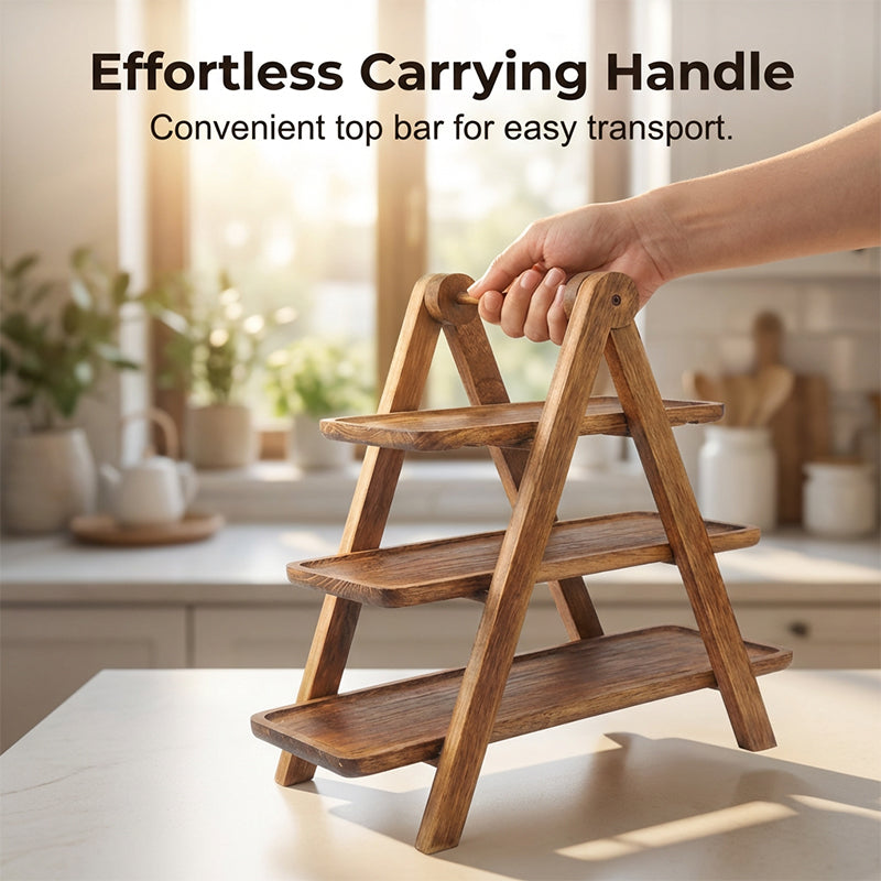 Wooden Serving Tray Stand 3 Tier