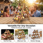 Wooden Serving Tray Stand 3 Tier